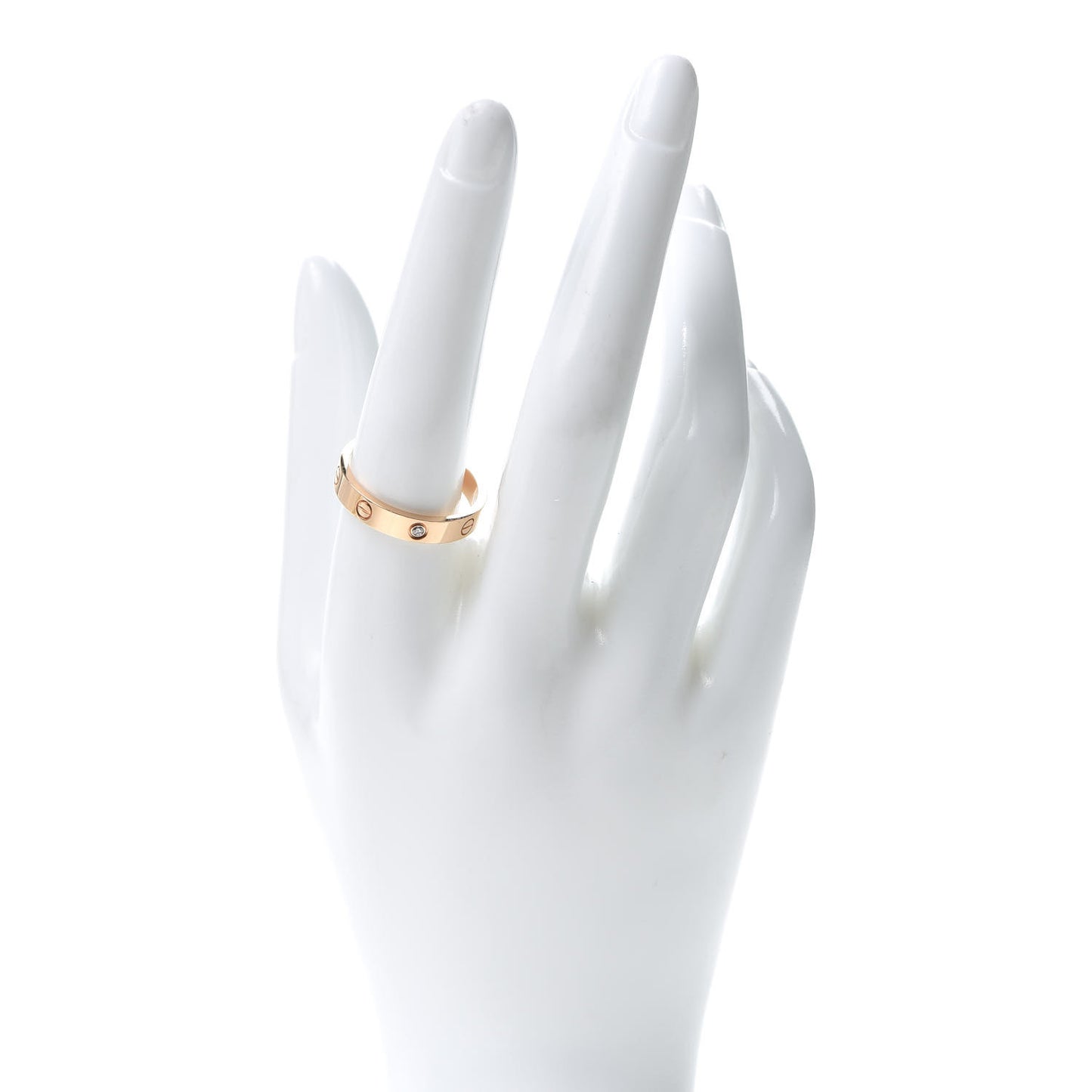 18K Pink Gold Diamond 4mm LOVE Wedding Band Ring 60 9