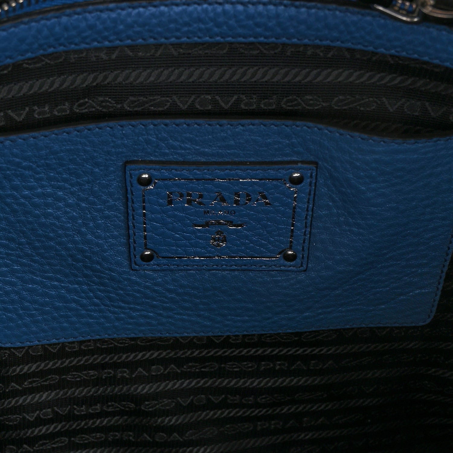Prada Vitello Daino Shopping Tote Cobalto 5 of 8