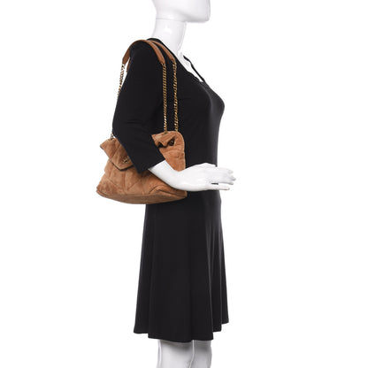 Saint Laurent Suede Calfskin Quilted Small Loulou Puffer Monogram Chain Satchel Cinnamon 2 of 9