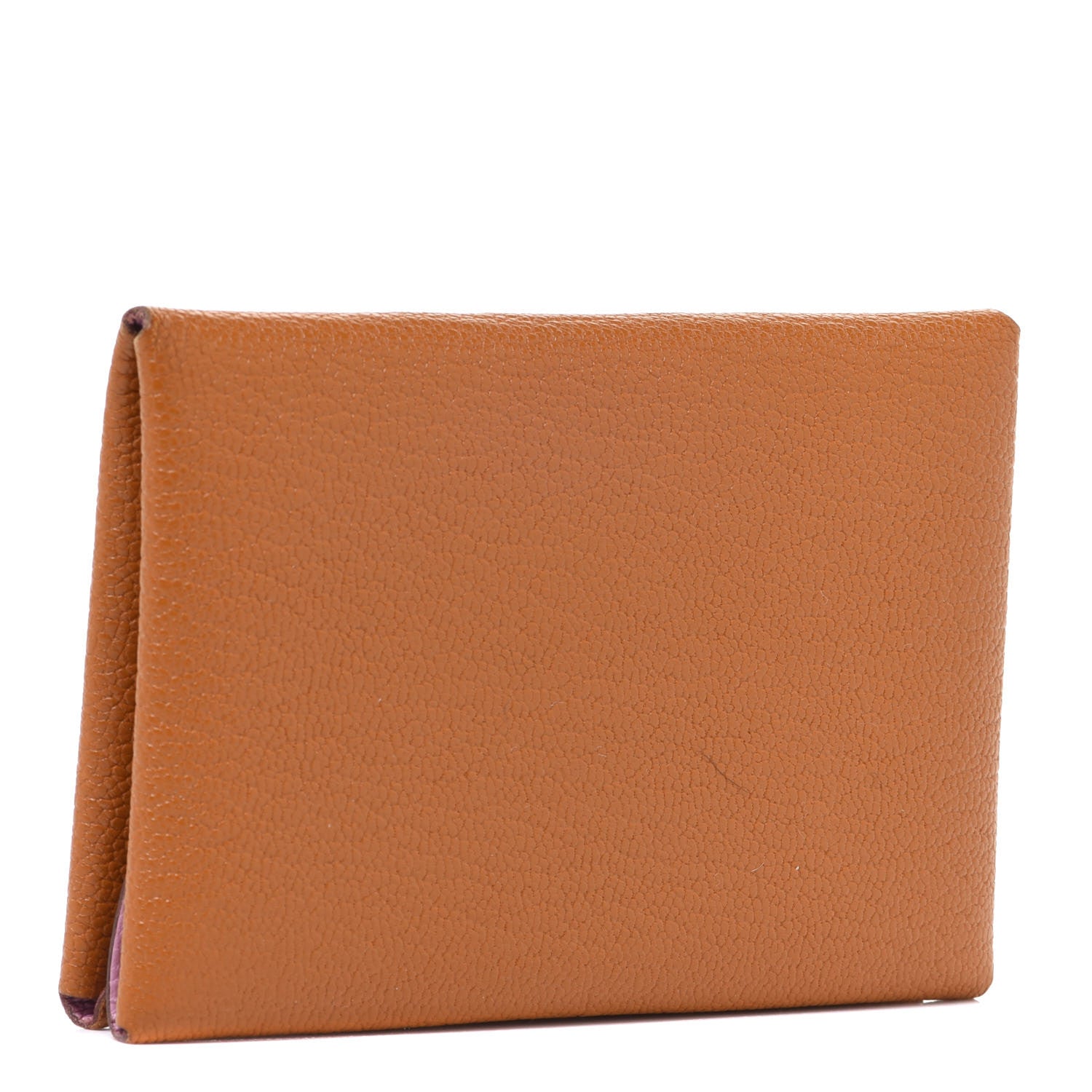 Hermes Chevre Mysore Verso Calvi Duo Card Case Caramel Rose Sakura 3 of 8