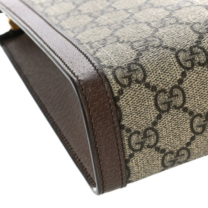 Gucci GG Supreme Monogram Web Ophidia Pouch Brown 9 of 11
