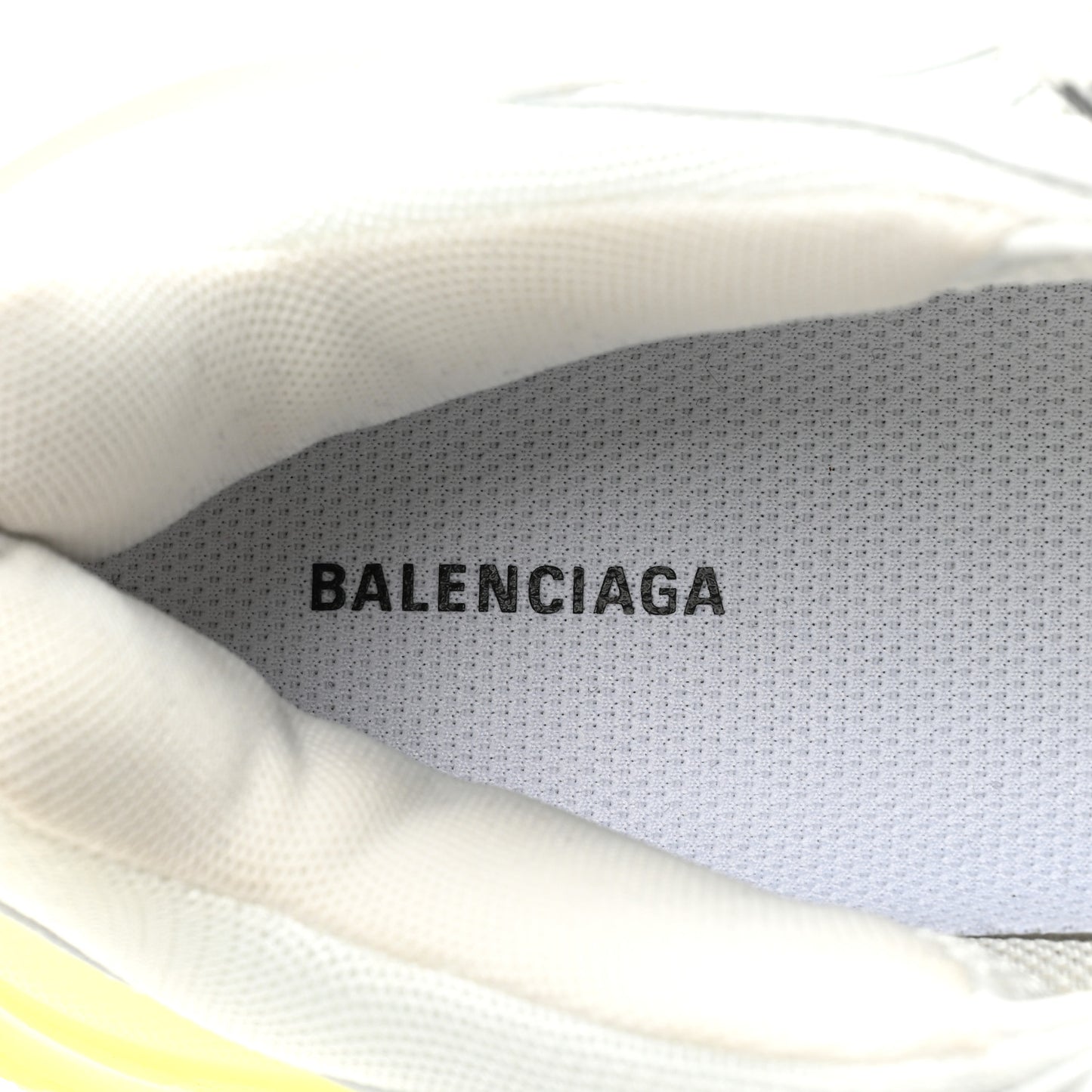 Fabric Mesh Clear Sole Fluo Womens Triple S Sneakers 40 White Fluo Yellow