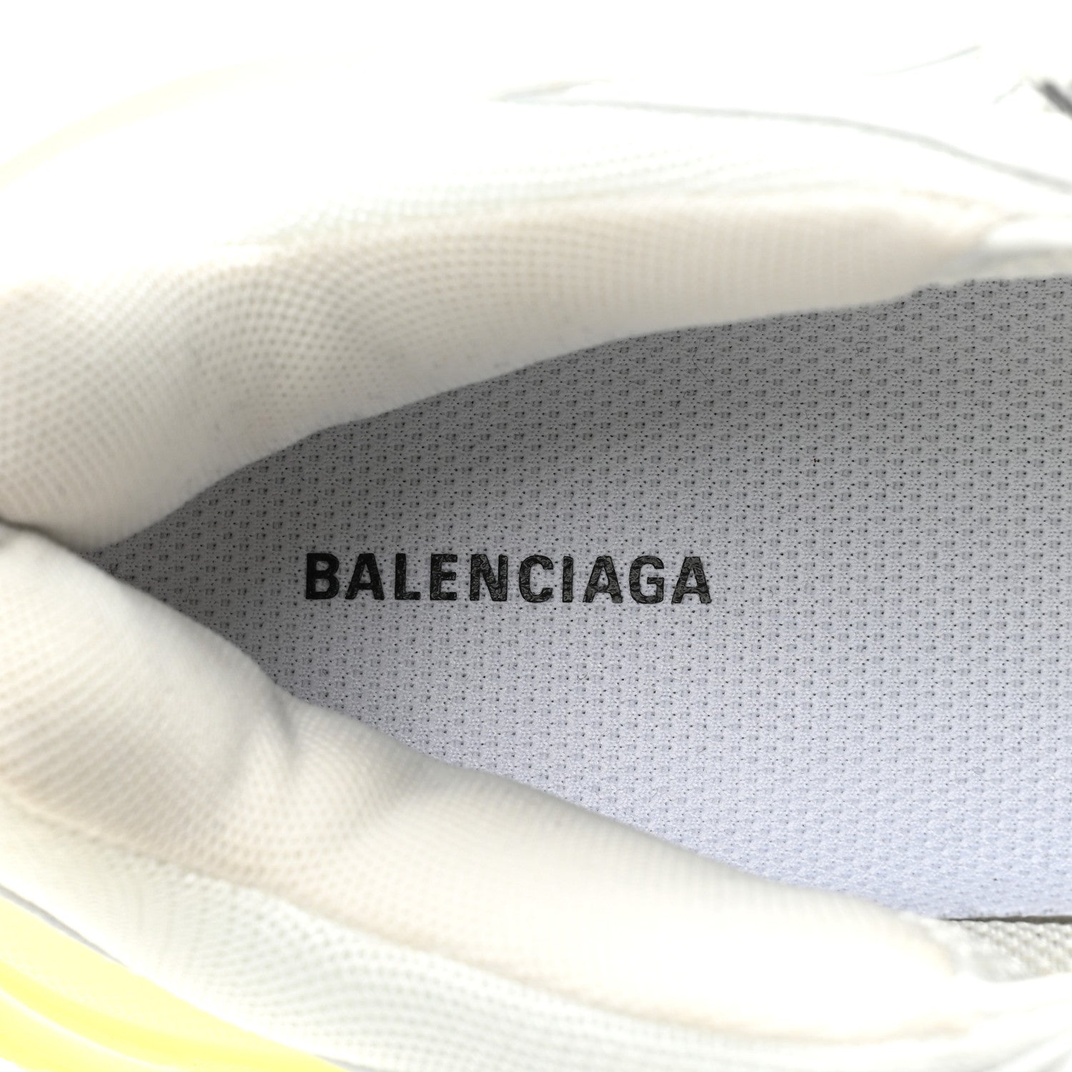 Balenciaga Fabric Mesh Clear Sole Fluo Womens Triple S Sneakers 40 White Fluo Yellow 7 of 11