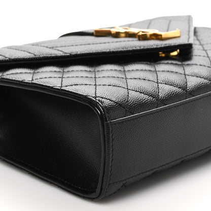 Saint Laurent Grain De Poudre Textured Mixed Matelasse Triquilt Medium Monogram Satchel Black 9 of 10