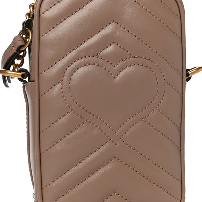 Gucci Calfskin Matelasse Mini GG Marmont Crossbody Bag Porcelain Rose 10 of 11