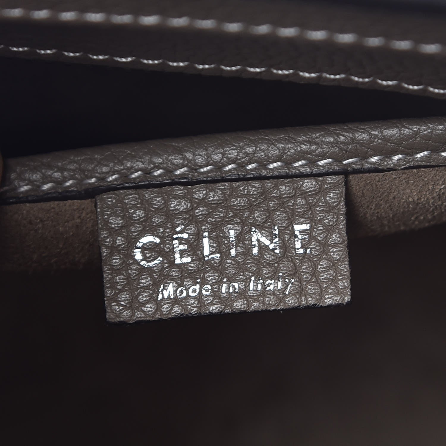 Celine Drummed Calfskin Nano Luggage Souris 6 of 8