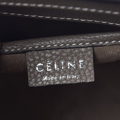 Celine Drummed Calfskin Nano Luggage Souris 6 of 8
