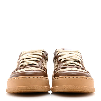 Gucci Calfskin GG Monogram Womens Platform 55mm Sneakers  37.5 Hezelnut Beige Ebony Mystic White 2 of 11