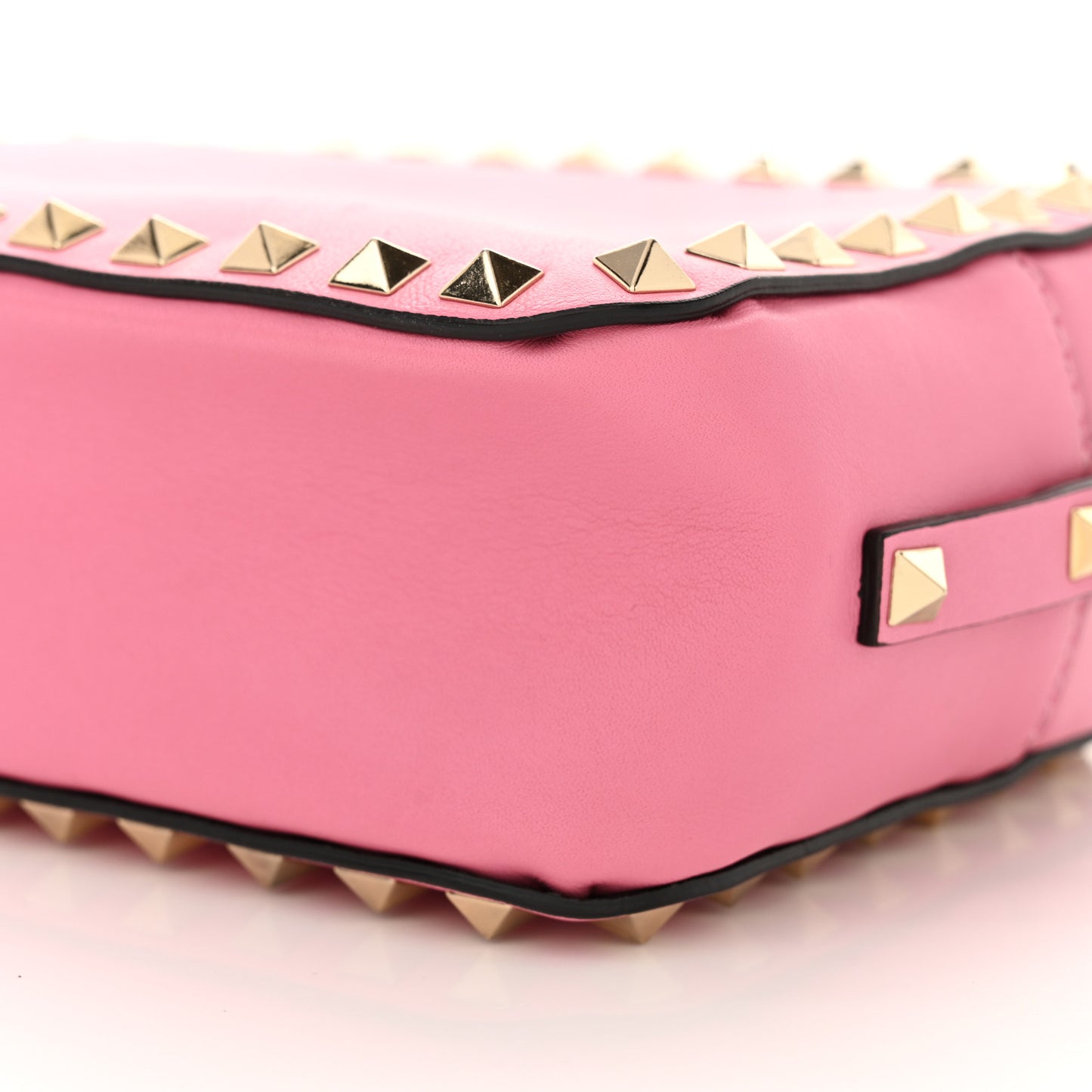 Calfskin Rockstud Camera Crossbody Bag Pink