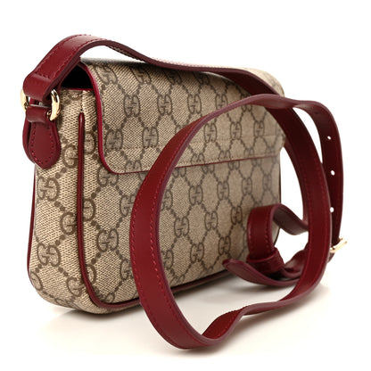 Gucci GG Supreme Monogram Cat Print Mini Shoulder Bag Beige Ebony Rosso Ancora 3 of 11