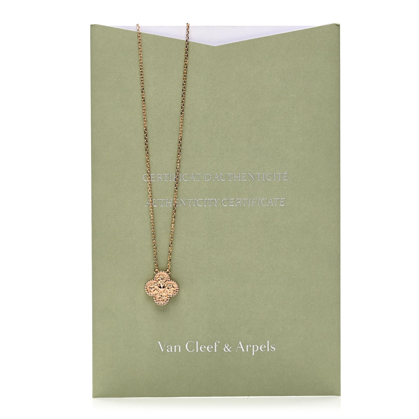 18K Rose Gold Vintage Alhambra Pendant Necklace