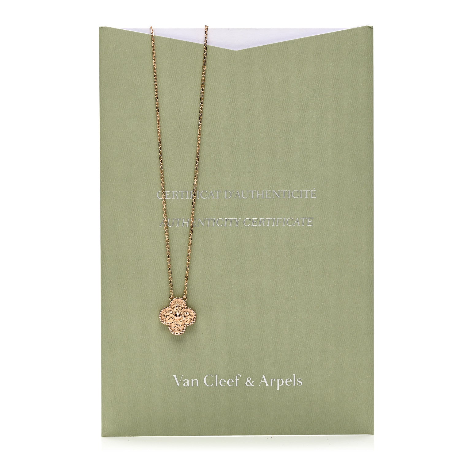 Van Cleef & Arpels 18K Rose Gold Vintage Alhambra Pendant Necklace 6 of 6
