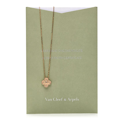 Van Cleef & Arpels 18K Rose Gold Vintage Alhambra Pendant Necklace 6 of 6