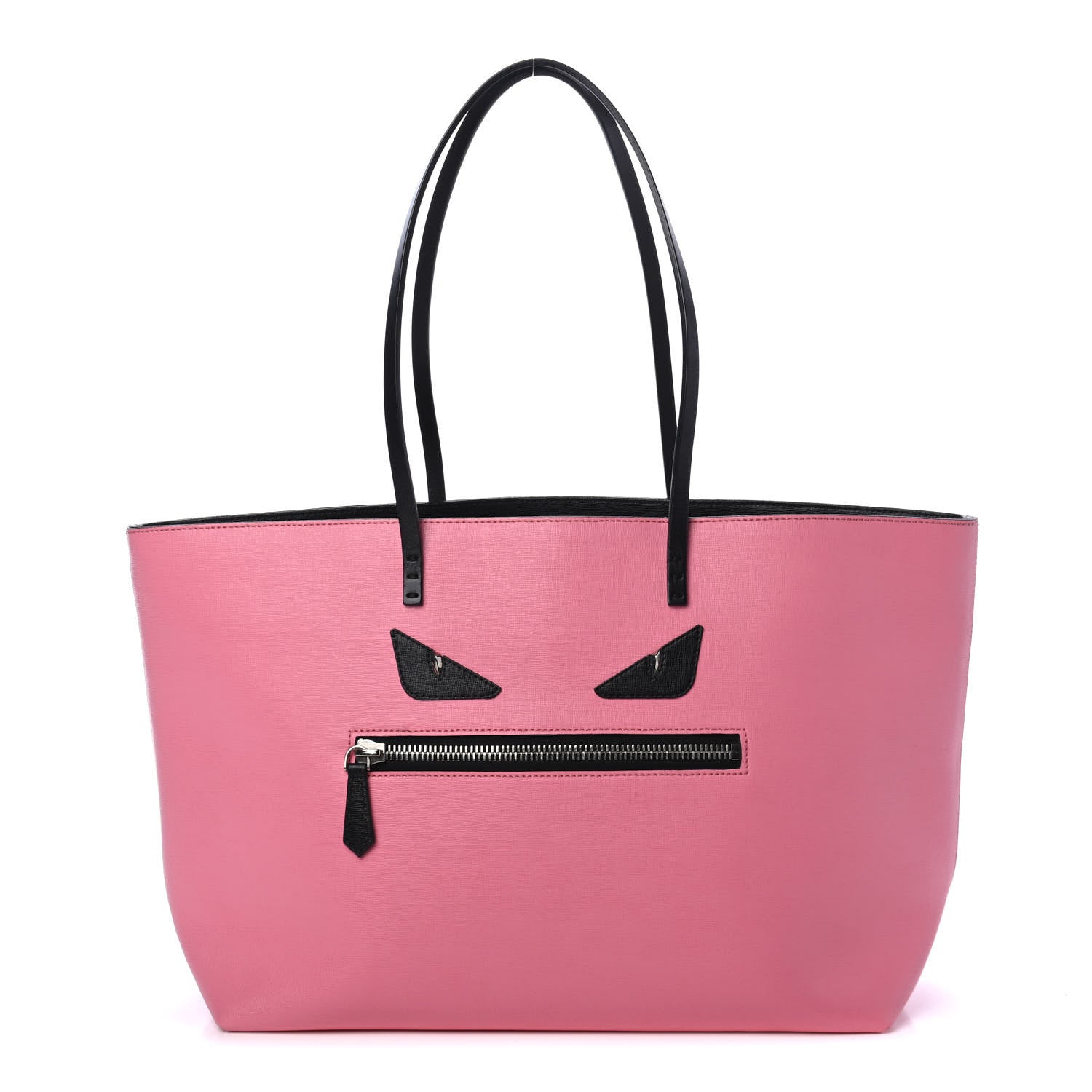 Fendi Vitello Elite Cuoio Monster Buggies Medium Roll Tote Lollypop Black 1 of 4