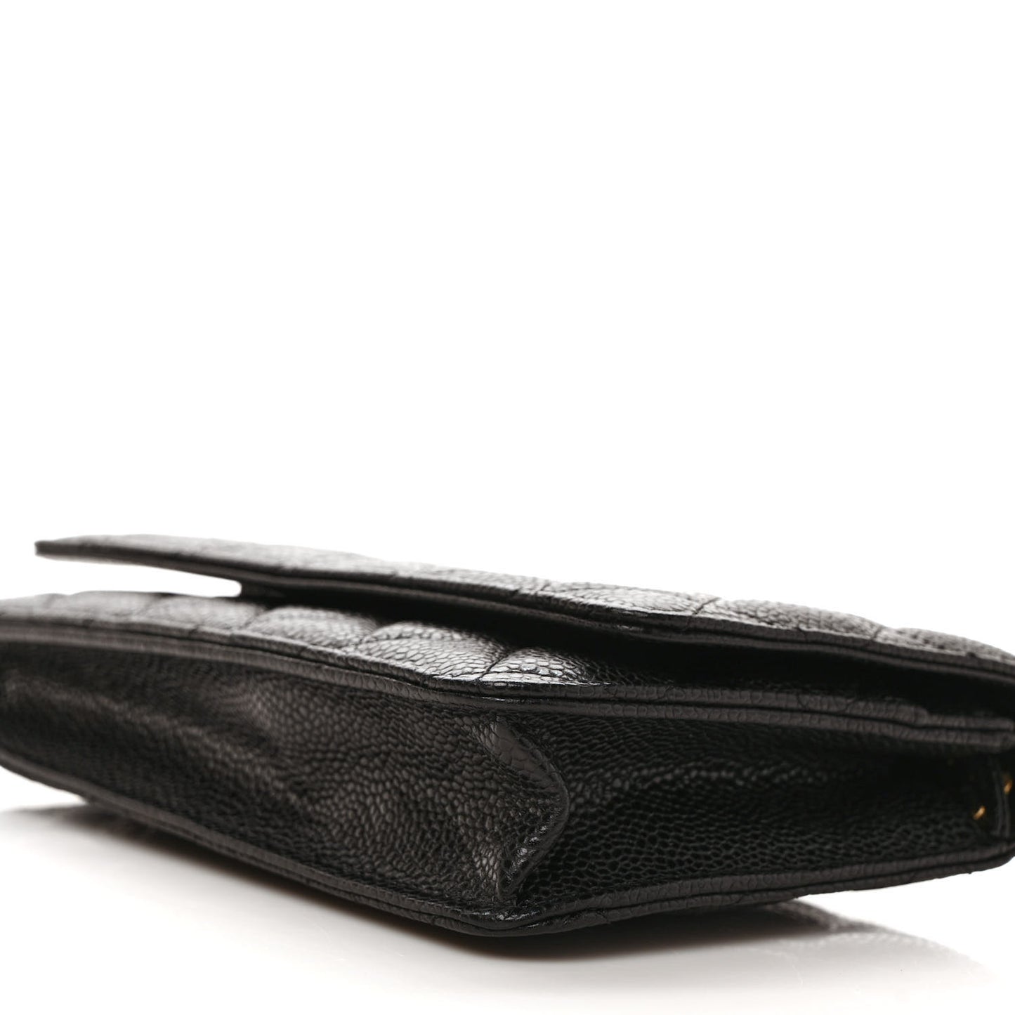Caviar Quilted Wallet on Chain WOC Black