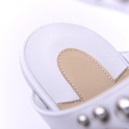 Christian Louboutin Kid Amazoubille 120 Studded Gladiator Sandals 37.5 Latte Silver 16 of 18