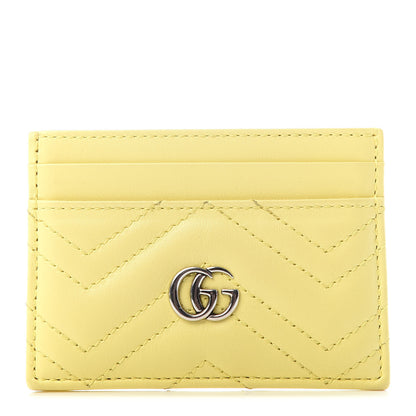 Gucci Calfskin Matelasse GG Marmont Card Holder Banana 1 of 5