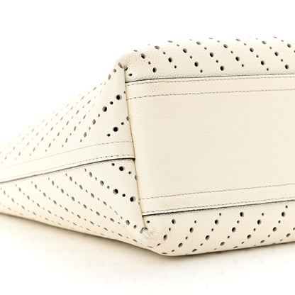 Chanel Perforated Grained Calfskin Large Shopping Tote White 10 of 12