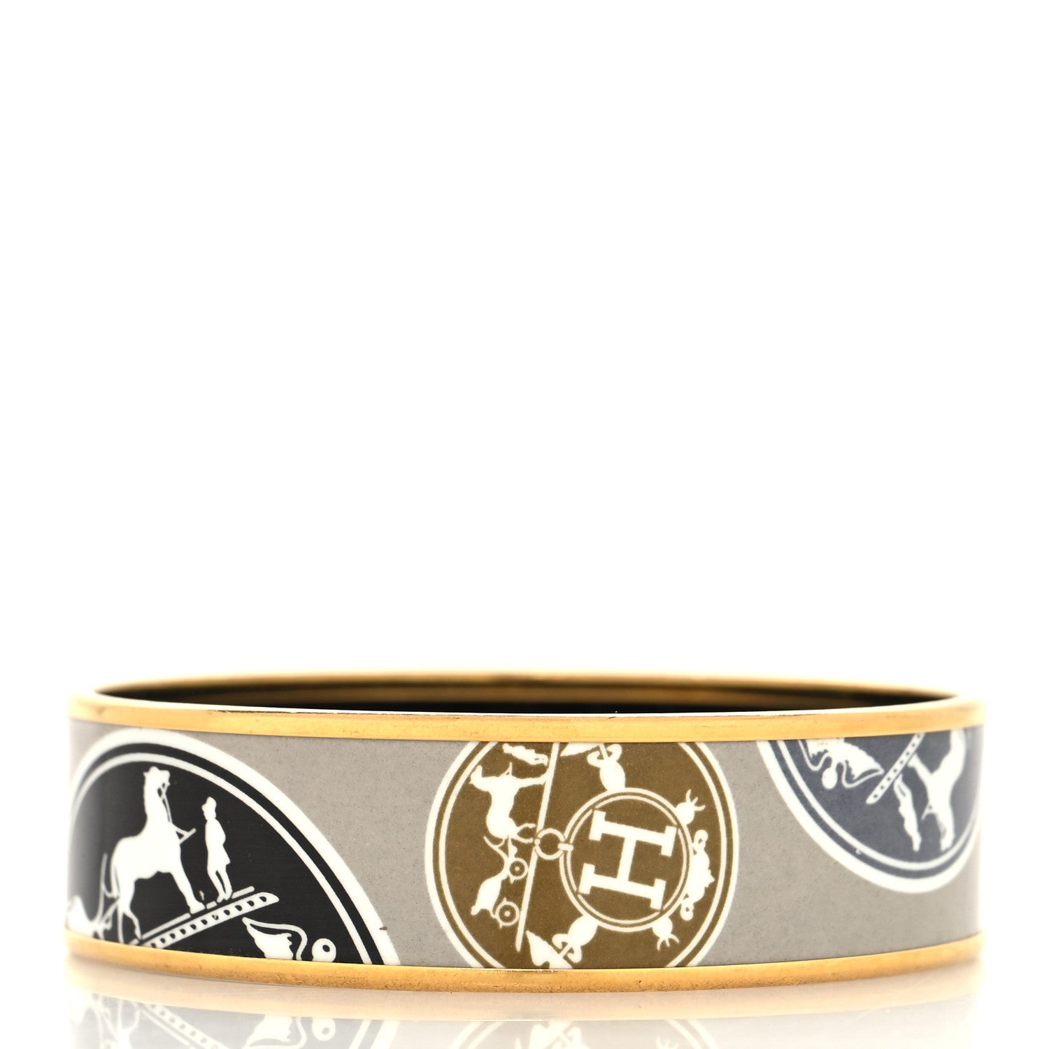 Hermes Enamel Printed Wide Confettis D'Ex Libris Bracelet 65 Multicolor 3 of 5