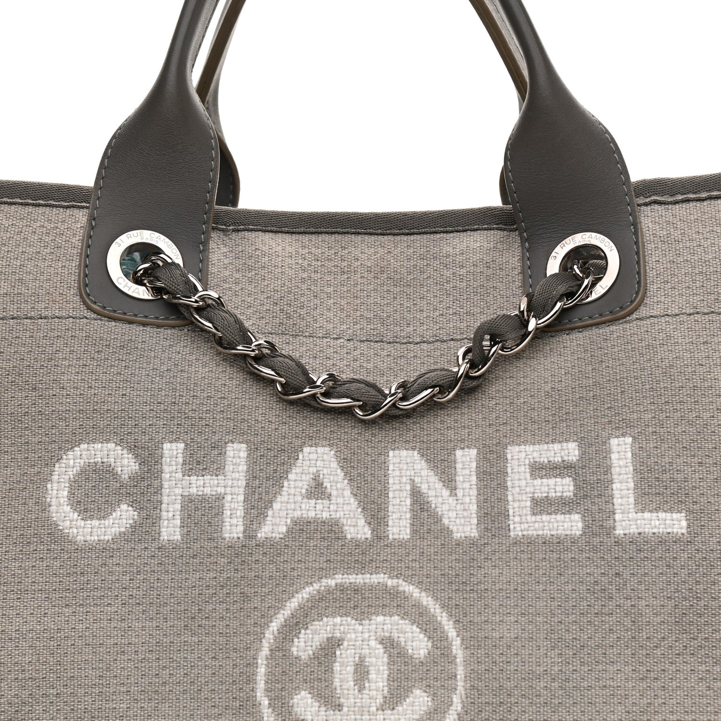 Canvas Large Deauville Tote Grey
