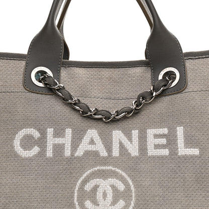 Chanel Canvas Large Deauville Tote Grey 7 of 13