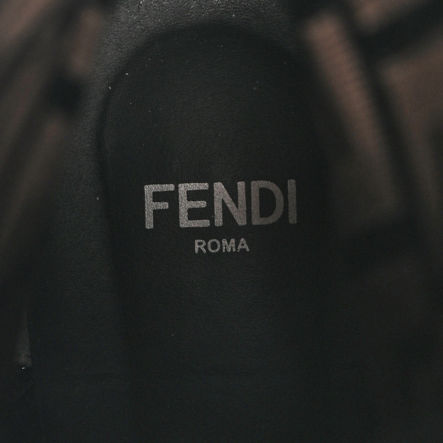 Fendi Calfskin Stretch Fabric FF Rockoko Biker Boots 36 Black Tobacco 7 of 15