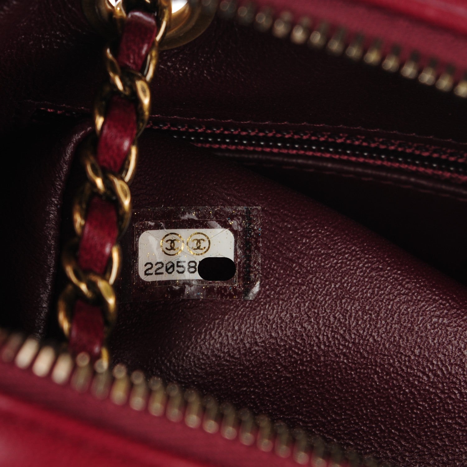 Chanel Lambskin Chevron Large Camera Case Burgundy 7 of 7