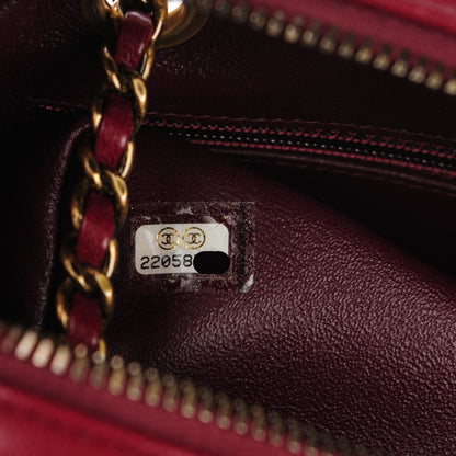 Chanel Lambskin Chevron Large Camera Case Burgundy 7 of 7