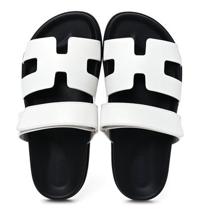 Hermes Calfskin Womens Chypre Sandals 37 White 2 of 10