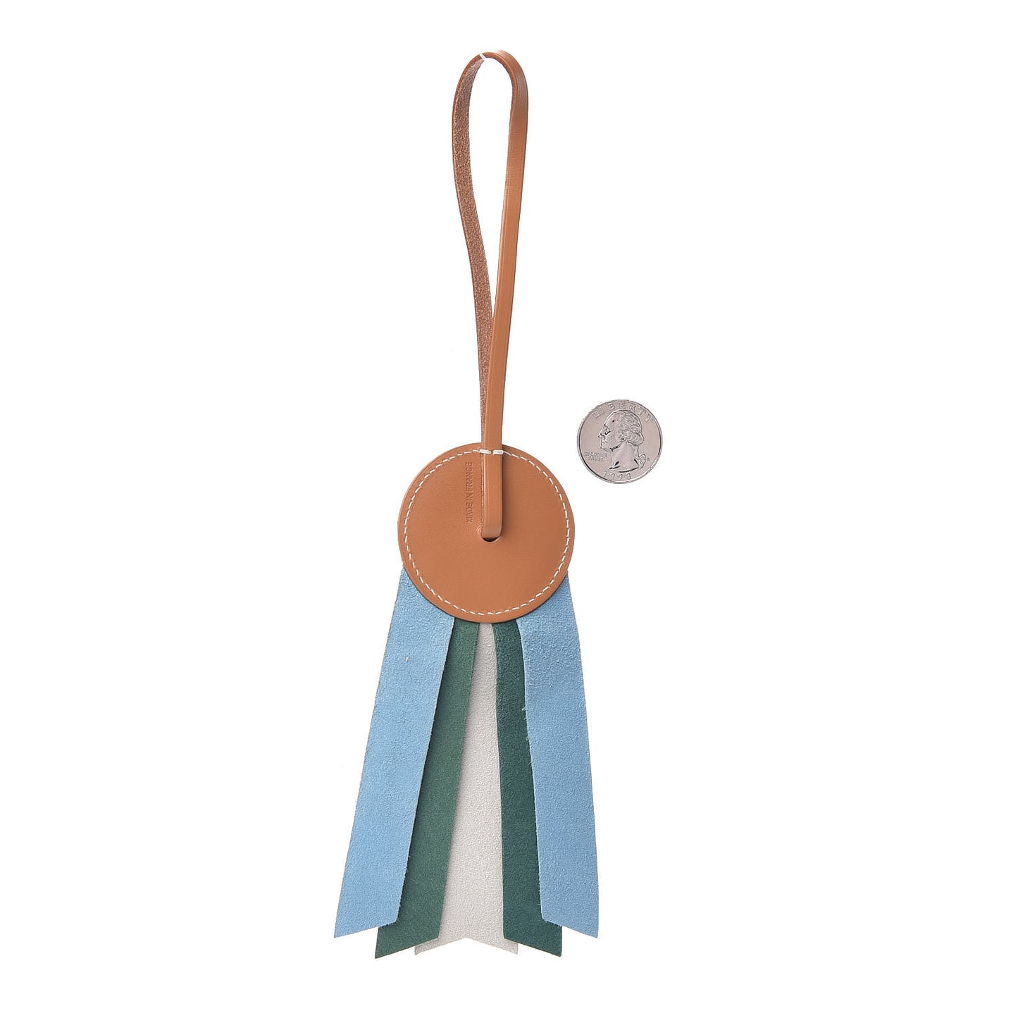 Vache Hunter Milo Lambskin Paddock Flot Bag Charm Natural Sable Craie Malachite Celeste