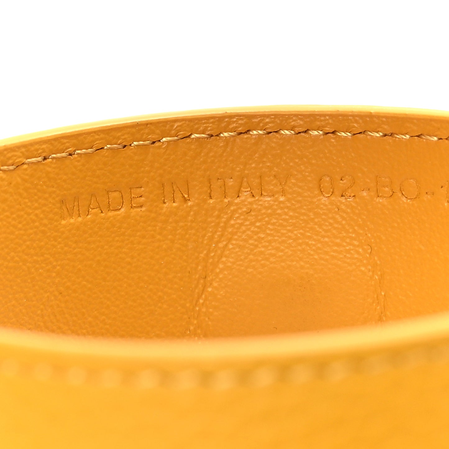 Oblique Stainless Steel Grained Calfskin Aqua Bottle With Shoulder Strap Yellow
