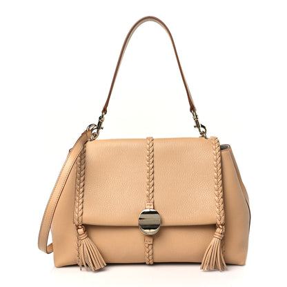 Chloe Grained Calfskin Medium Penelope Shoulder Bag Milky Brown 1 of 9