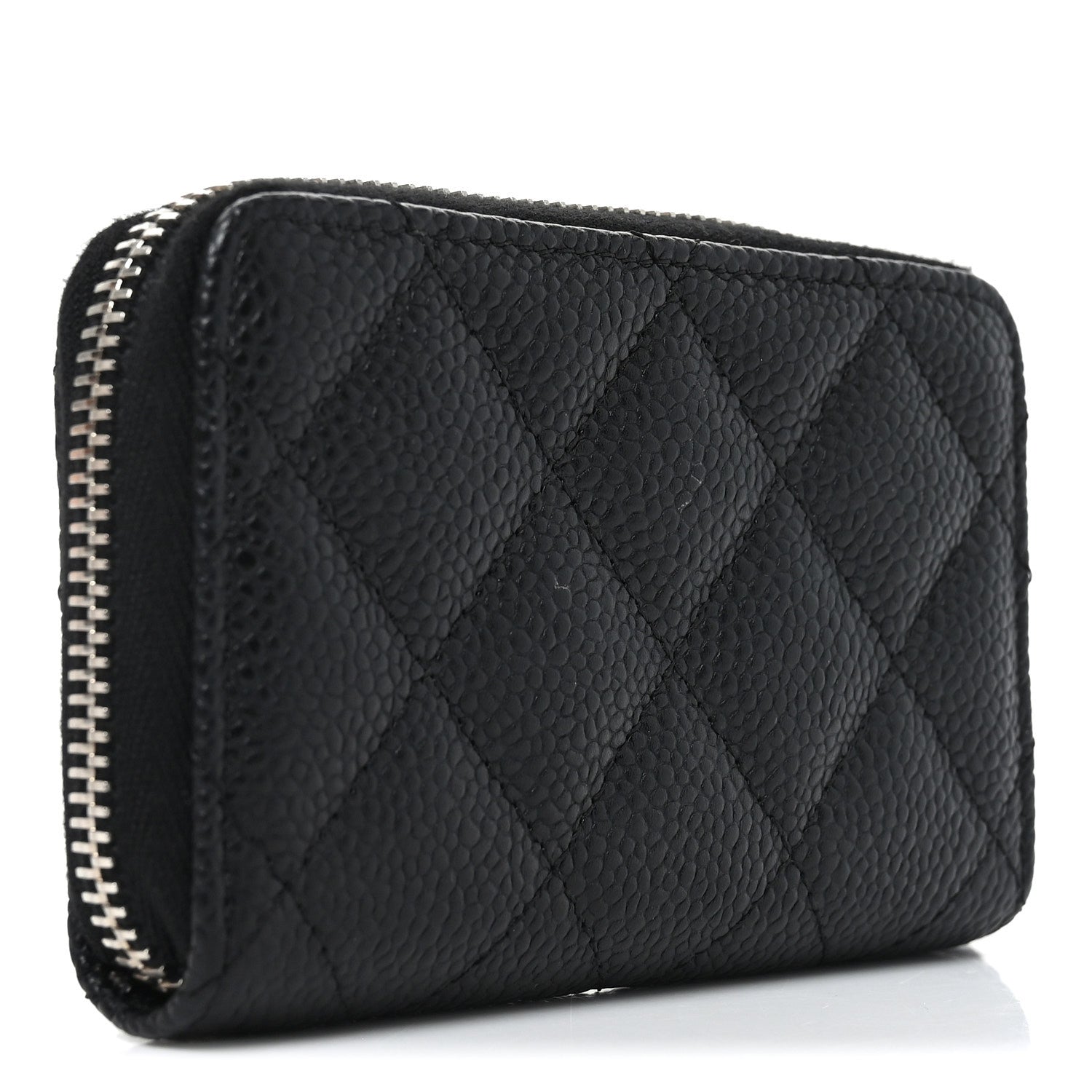 Chanel Caviar Quilted Zip Coin Purse Black 3 of 8