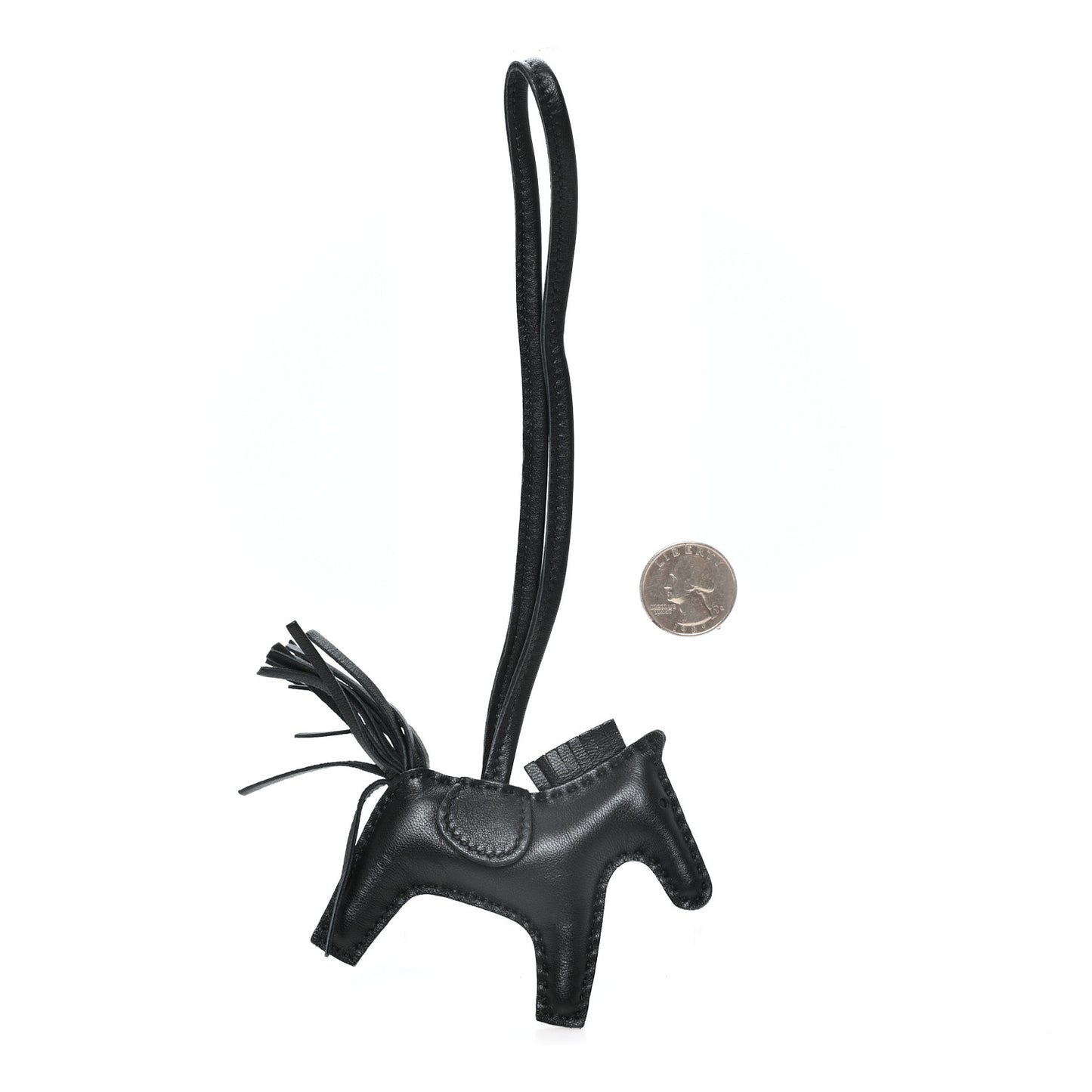 Milo Lambskin Grigri Rodeo Horse Bag Charm PM So Black