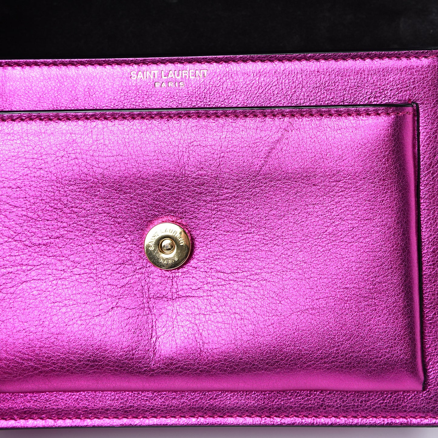 Metallic Calfskin Small Monogram Sunset Fuchsia
