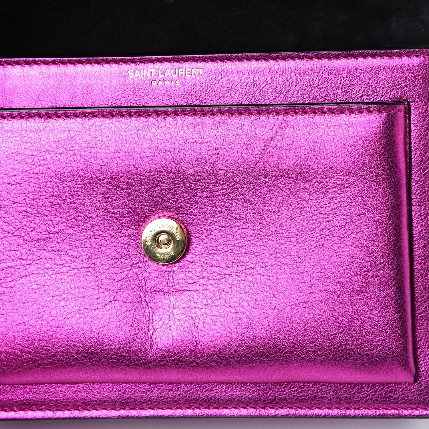 Saint Laurent Metallic Calfskin Small Monogram Sunset Fuchsia 12 of 12