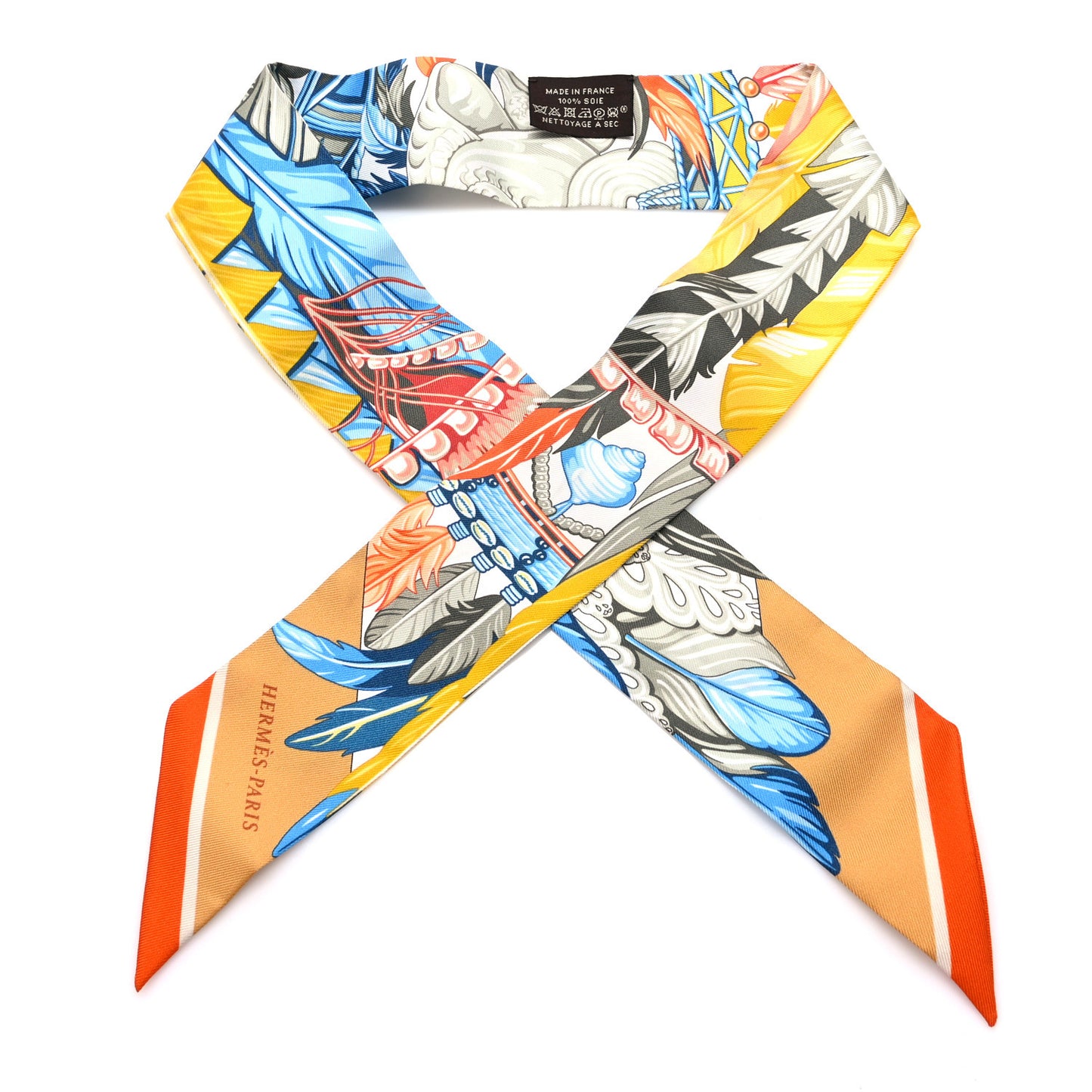 Silk La Danse Pacifique Twilly Jaune D'Or Kaki Orange
