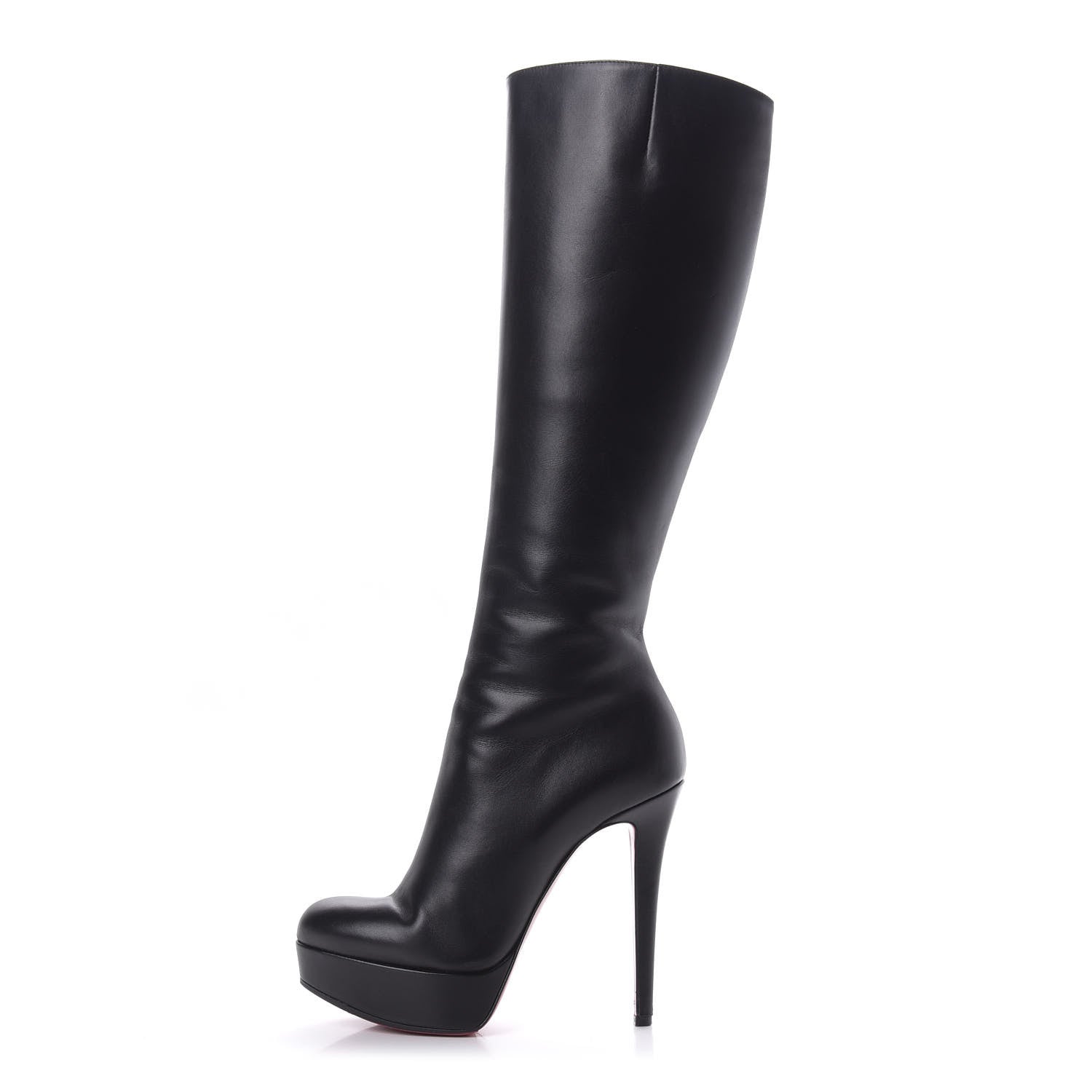 Christian Louboutin Calfskin Bianca Botta 140 Knee Boots 37 Black 1 of 10