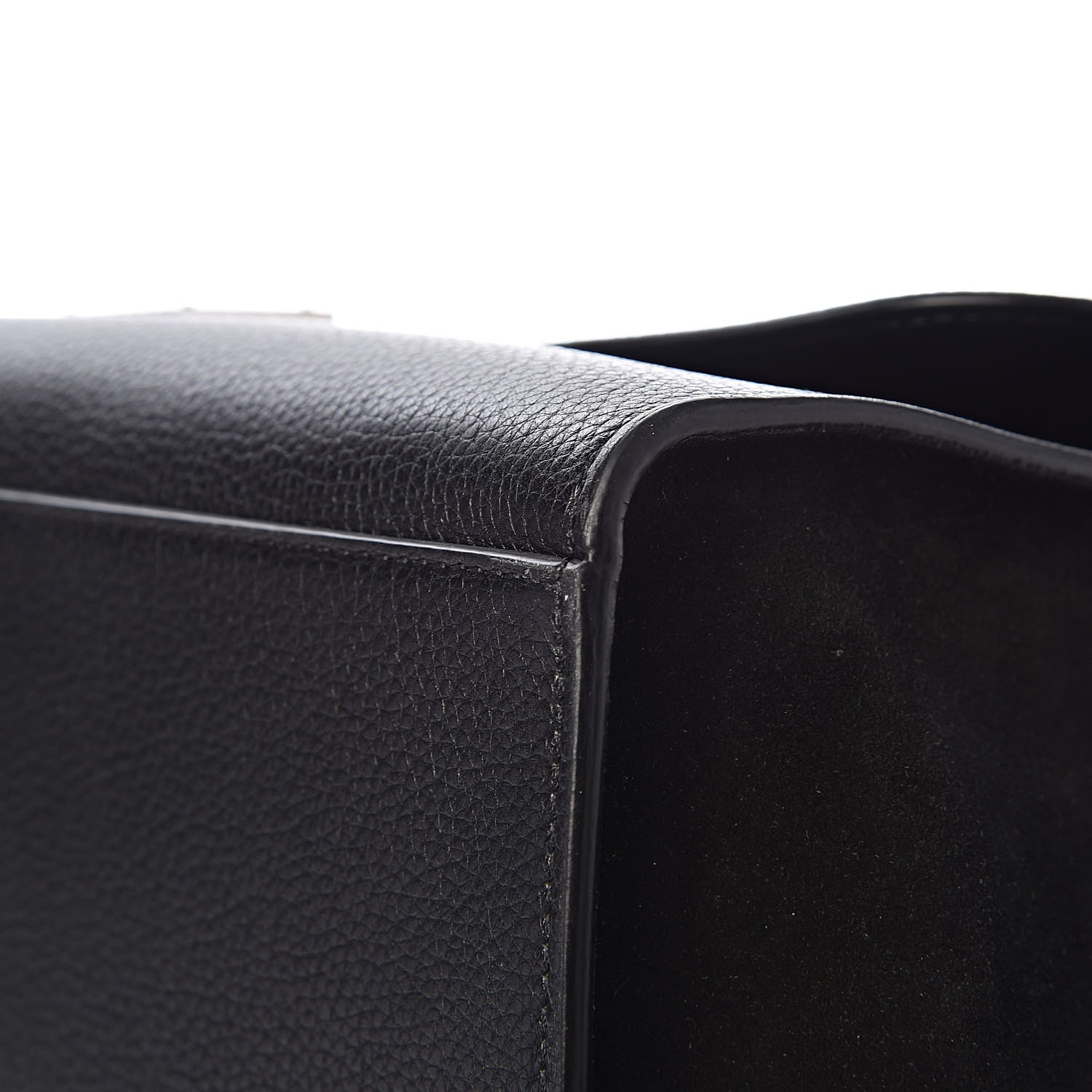 Celine Drummed Calfskin Suede Large Trapeze Black 11 of 17