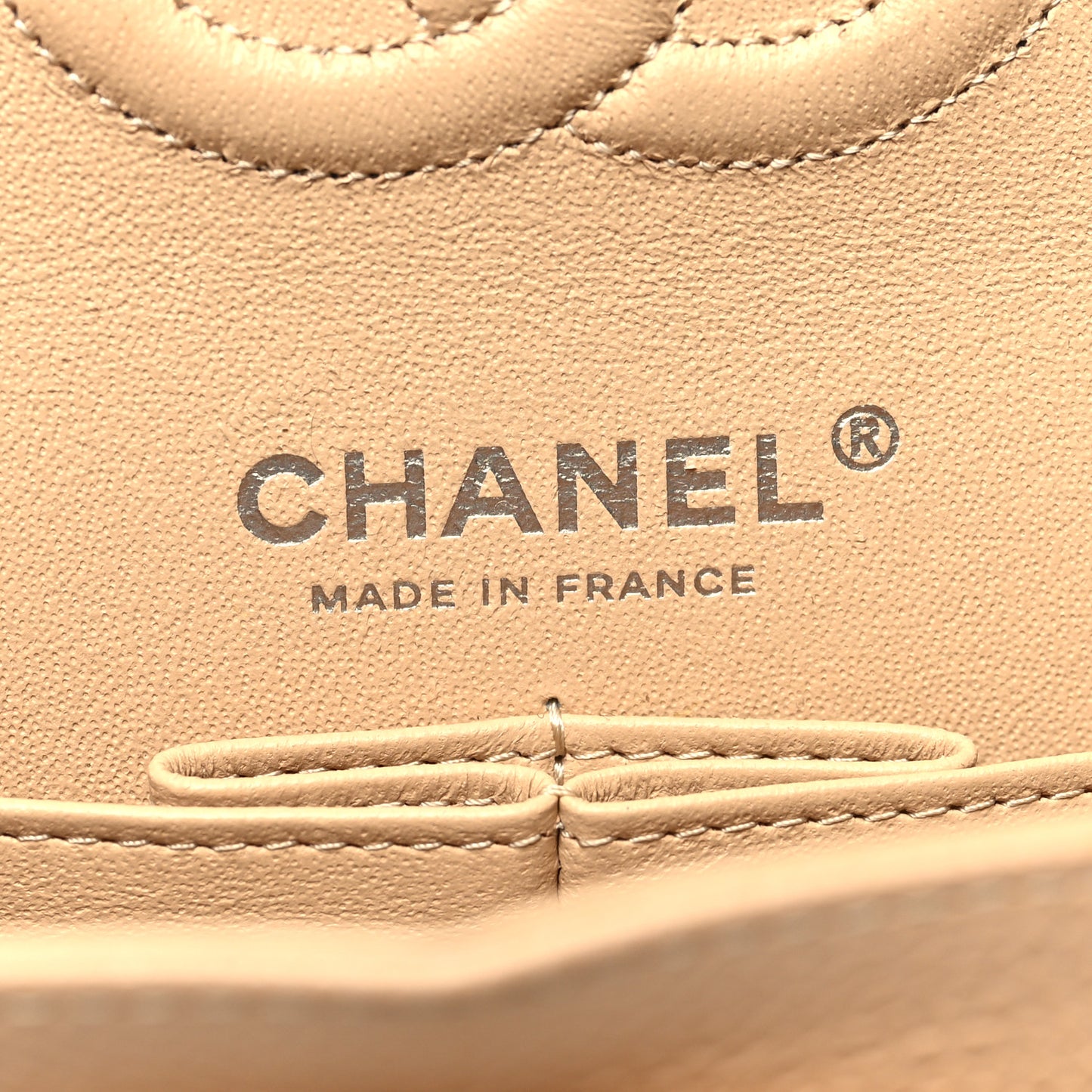 Caviar Quilted Small Double Flap Beige
