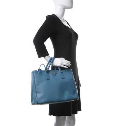 Prada Saffiano Large Galleria Double Zip Tote Cobalto 2 of 33