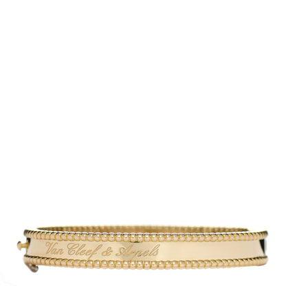 Van Cleef & Arpels 18K Yellow Gold Perlee Signature Bangle Bracelet XS 2 of 3