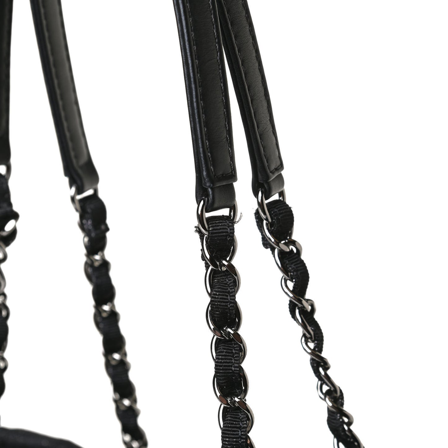 Calfskin Sequin Medium Deauville Tote Black
