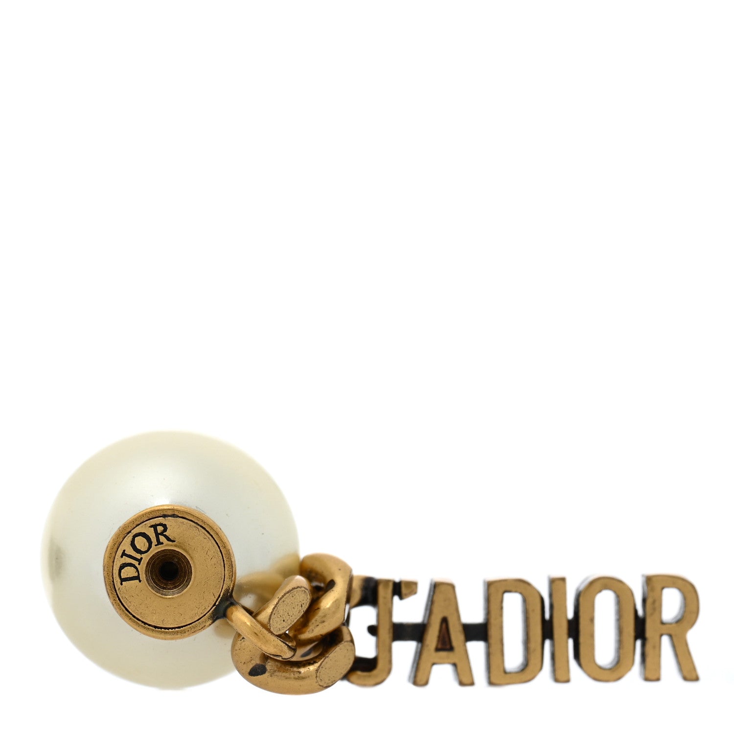 Christian Dior Pearl J'Adior Tribales Earrings Aged Gold 4 of 5