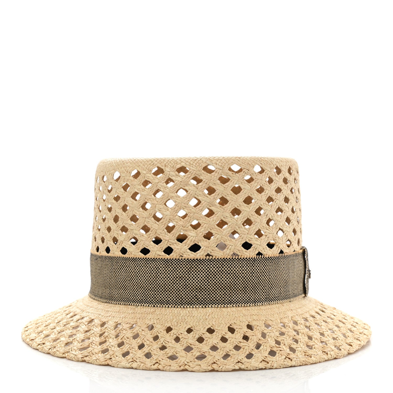 Hermes Straw Panama Elenora Hat 59 Naturel Black 6 of 12