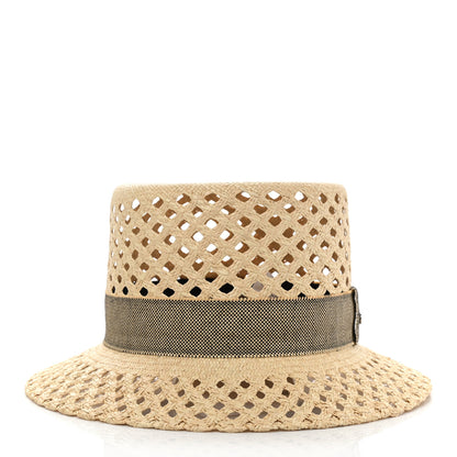 Hermes Straw Panama Elenora Hat 59 Naturel Black 6 of 12