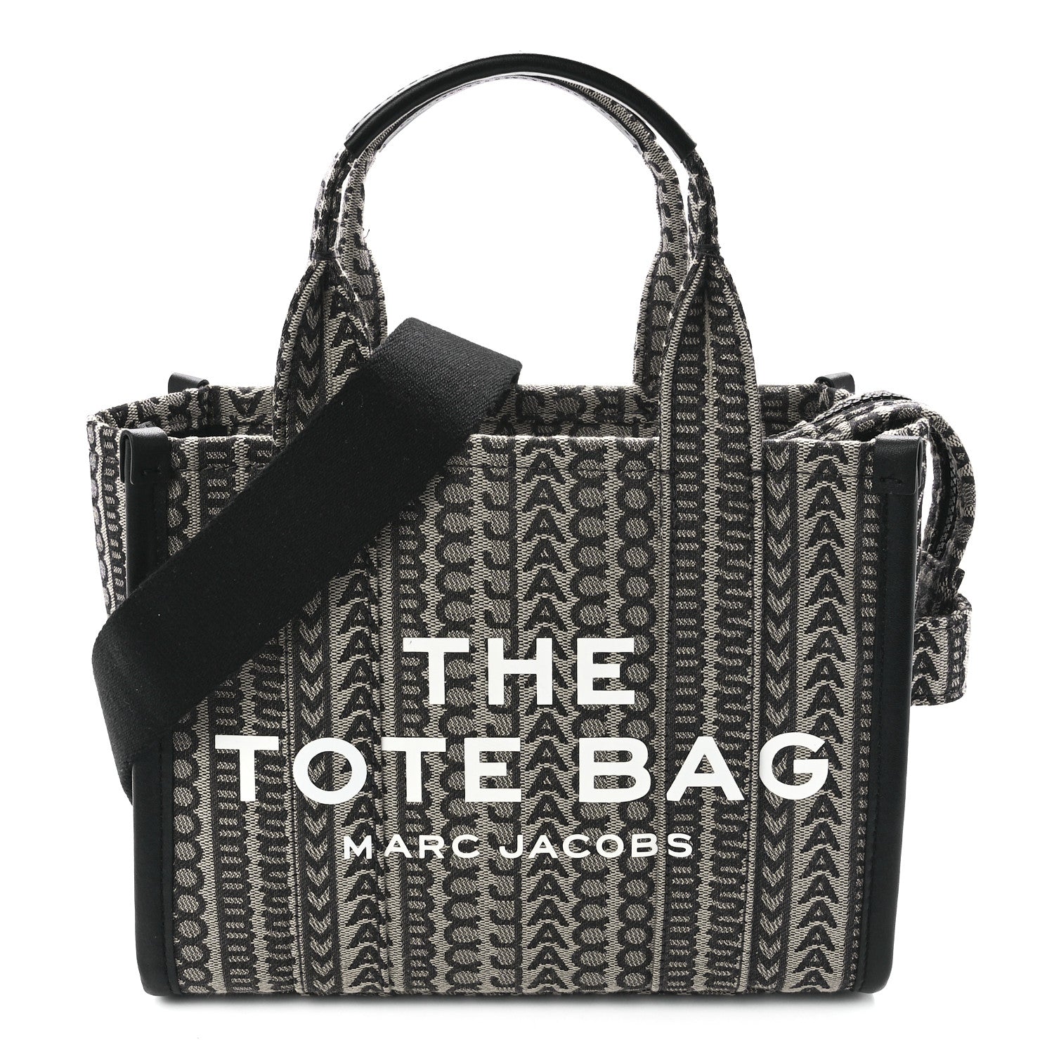 Marc Jacobs Cotton Jacquard Monogram Mini The Traveler Tote Bag Beige Multicolor 1 of 12