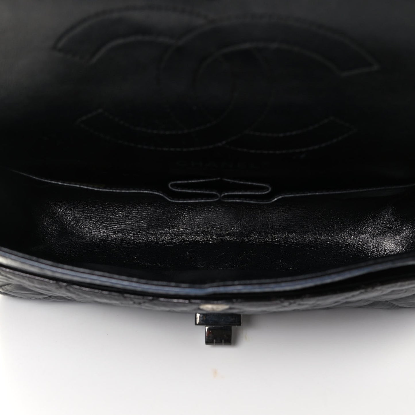 Glazed Aged Calfskin Quilted 2.55 Reissue 225 Flap So Black
