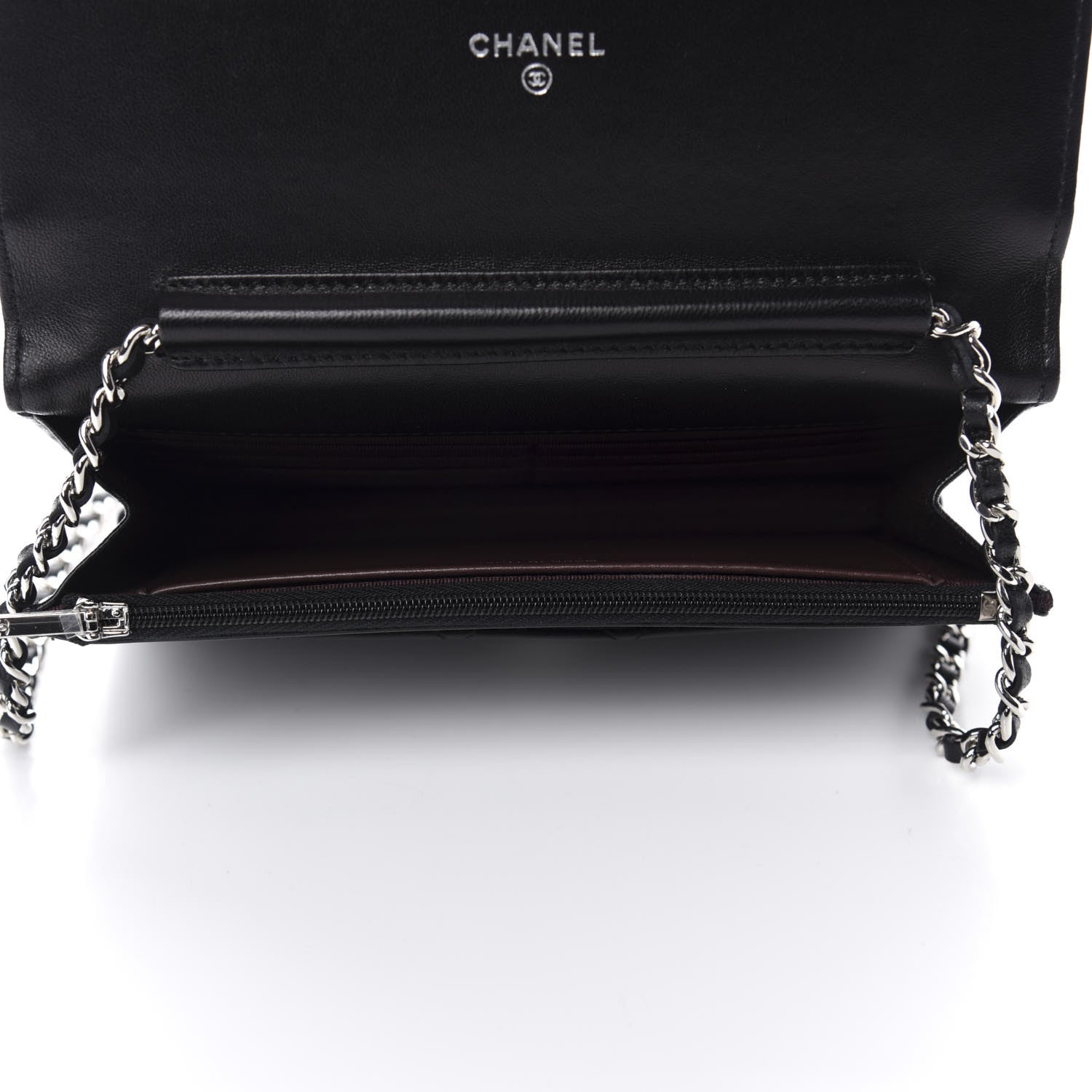 Chanel Lambskin Quilted Wallet On Chain WOC Black 5 of 12