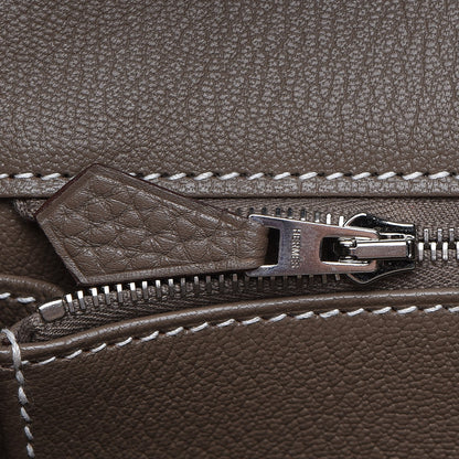 Hermes Taurillon Clemence Birkin 35 Etoupe 13 of 30